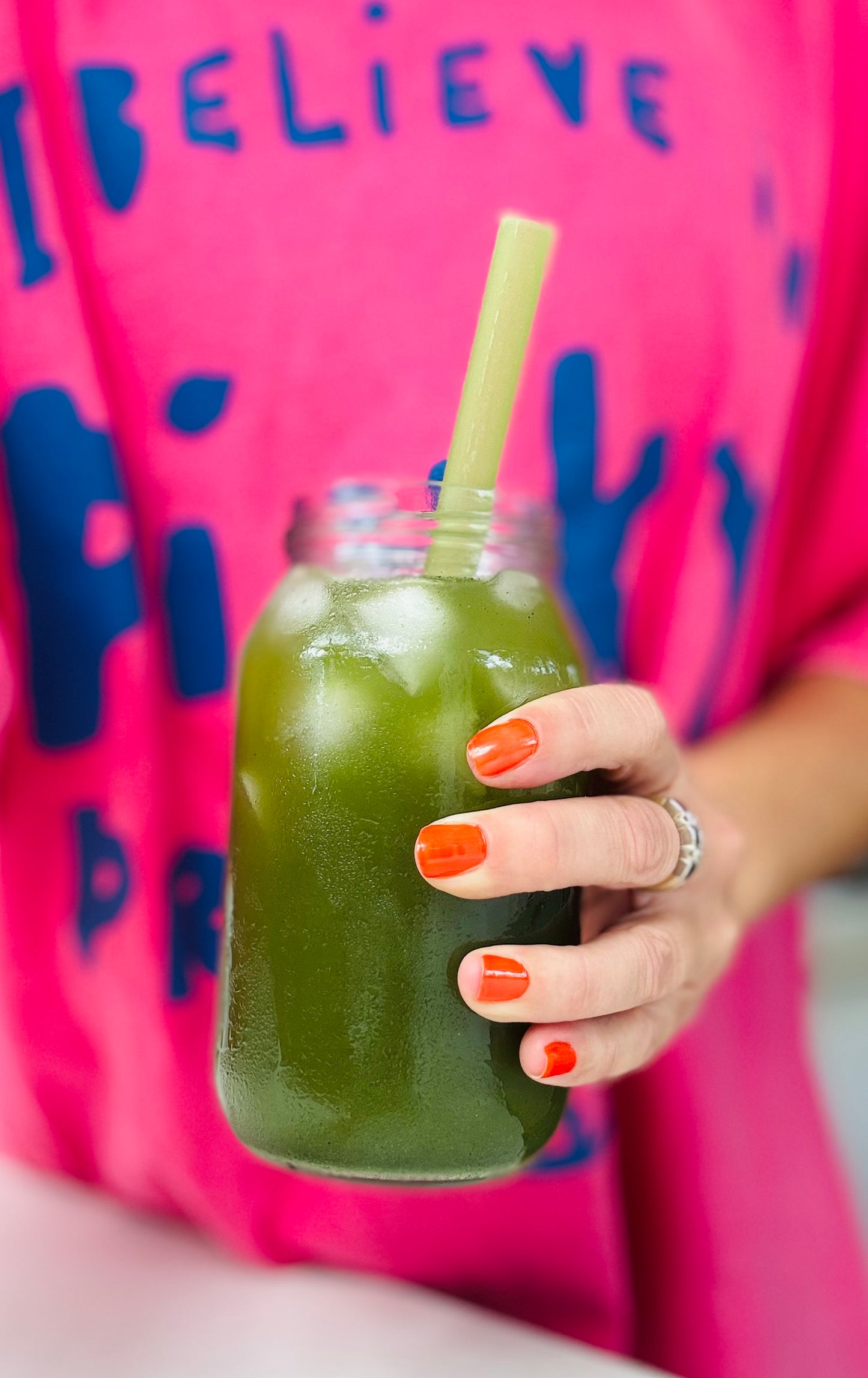 Natural Rice Pasta Straws SMOOTHIE- Green (25 Pack) 6mm x 200mm