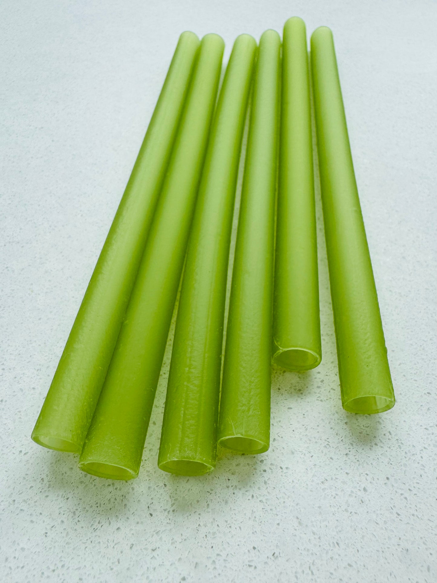 Natural Rice Pasta Straws SMOOTHIE- Green (25 Pack) 6mm x 200mm