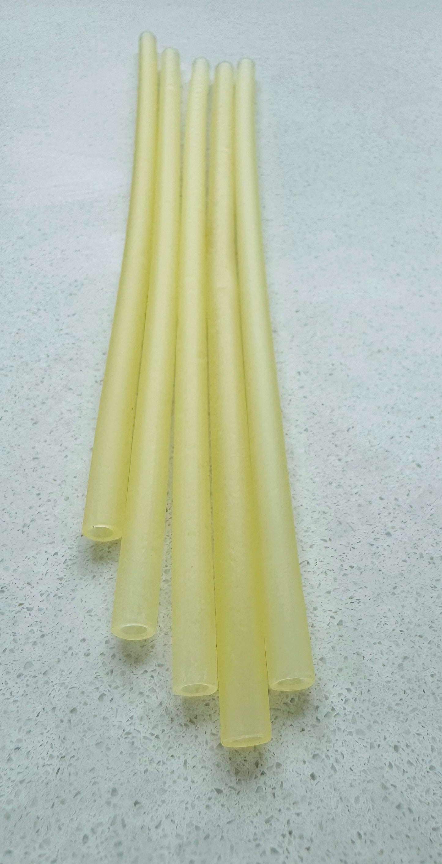 Natural Rice Pasta Straws DRINKING - Yellow BULK 100 PACK 6mm x 200mm