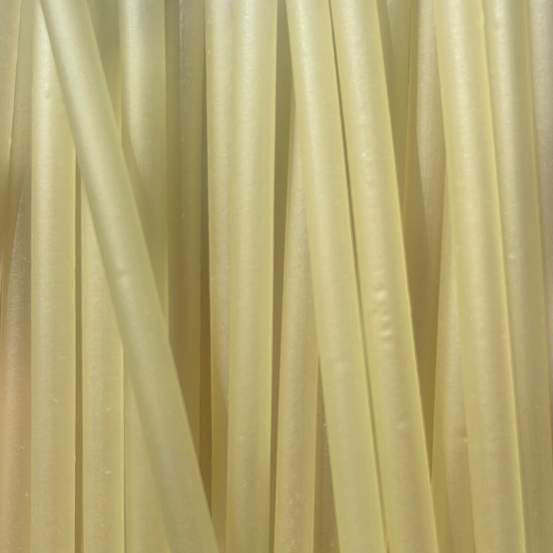 Natural Rice Pasta Straws DRINKING - Yellow BULK 100 PACK 6mm x 200mm