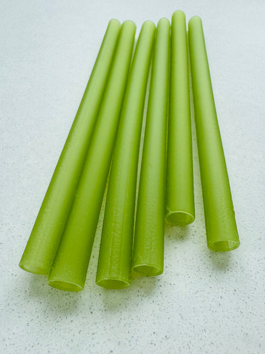 Natural Rice Pasta Straws SMOOTHIE - Green (5 Pack) 12mm x 200mm